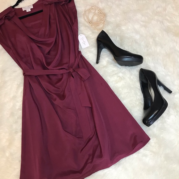 Jessica Simpson Dresses & Skirts - 4/$25NWT Jessica Simpson burgundy belted dress Med